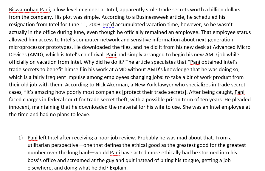 Biswamohan Pani, a low-level engineer at Intel,