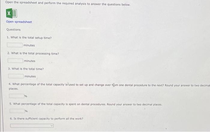 Excel Online Activity: Capacity A typical