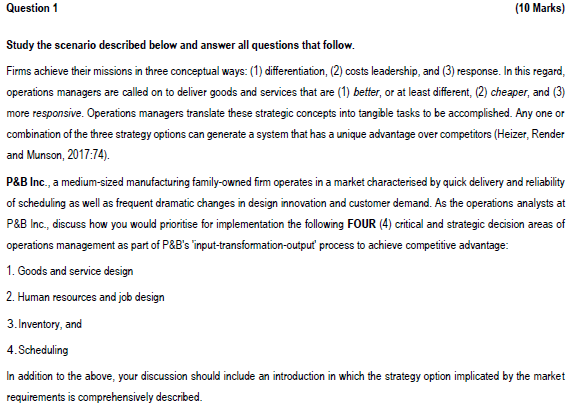 Study the scenario described below and answer all