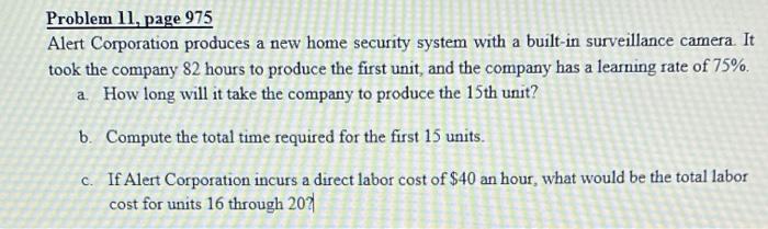 please right out caculations for each. Problem