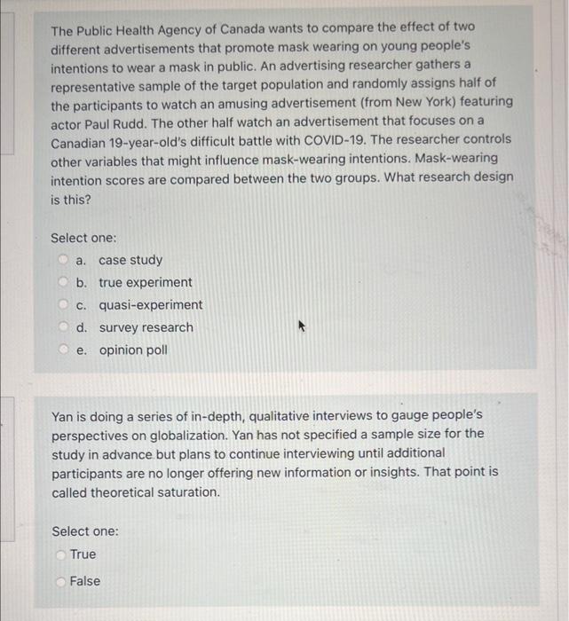 The Public Health Agency of Canada wants to