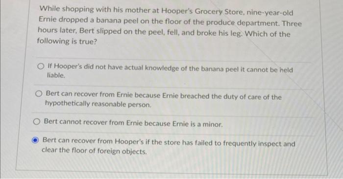 While shopping with his mother at Hooper's