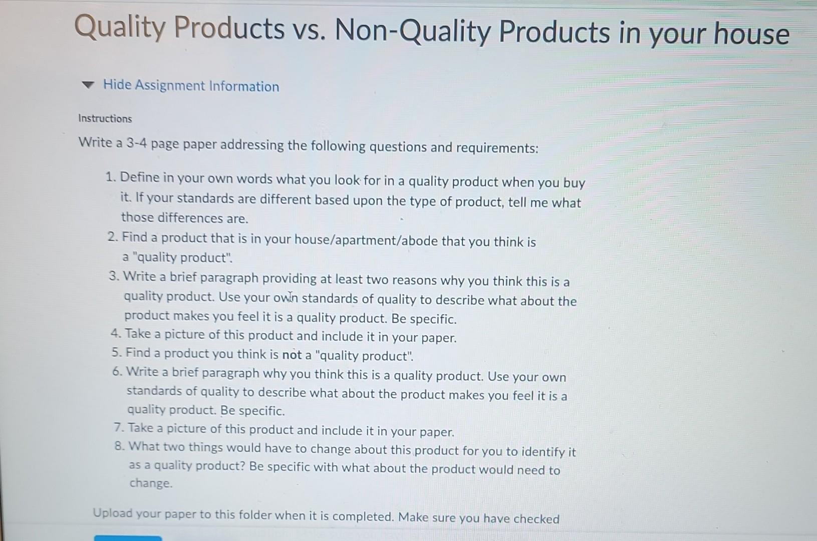 Quality Products vs. Non-Quality Products in your
