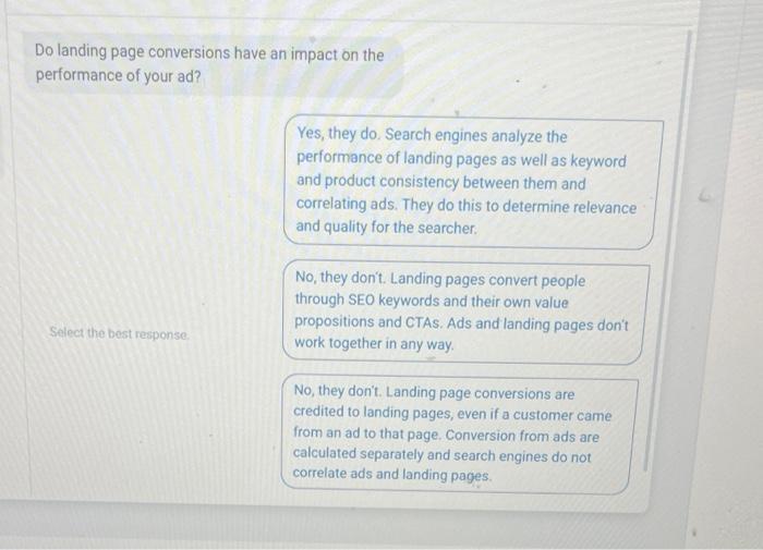 Do landing page conversions have an impact on the