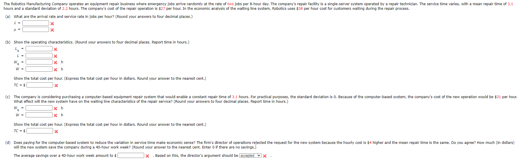 The Robotics Manufacturing Company operates an