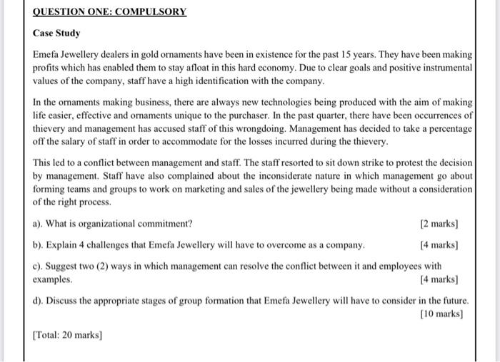 i need the d part answer please Case Study Emefa