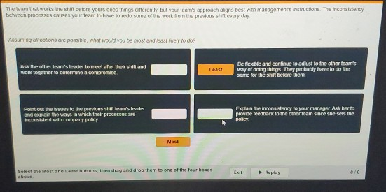 The team that works the shit before yours does