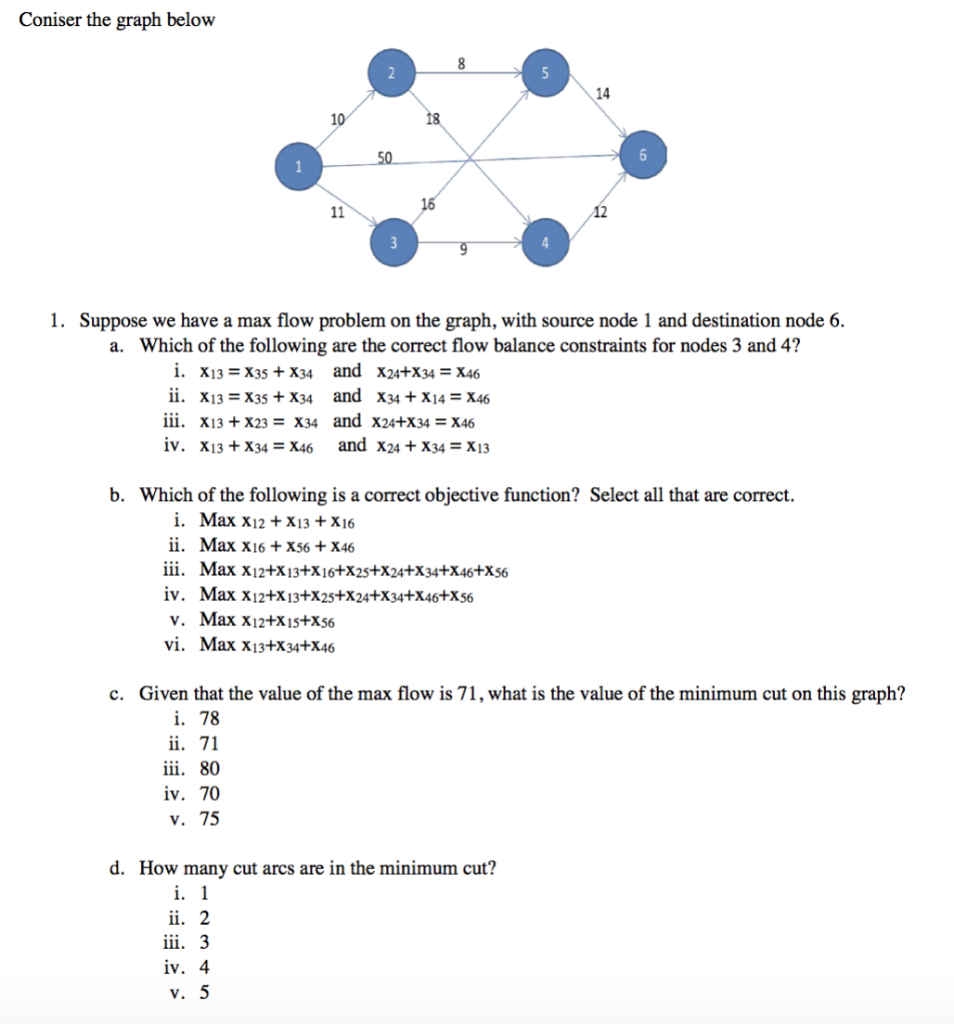 Coniser the graph below 8 5 14 10 18 50 6 1 16 11
