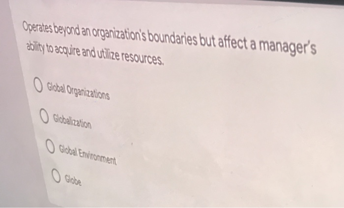 Operates beyond an organization's boundaries but