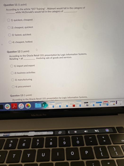 Question 11 (1 point According to the article