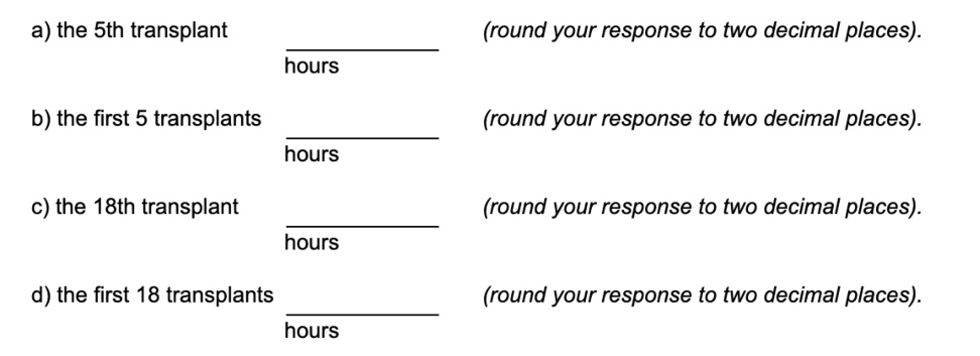 and Learning Curve Coefflcients a) the 5th