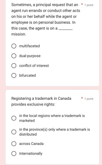 Sometimes, a principal request that an 1 point