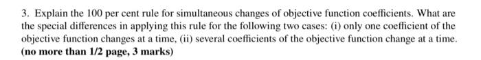3. Explain the 100 per cent rule for simultaneous