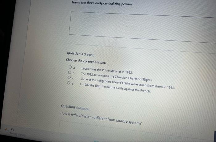 Name the three early centralizing powers.