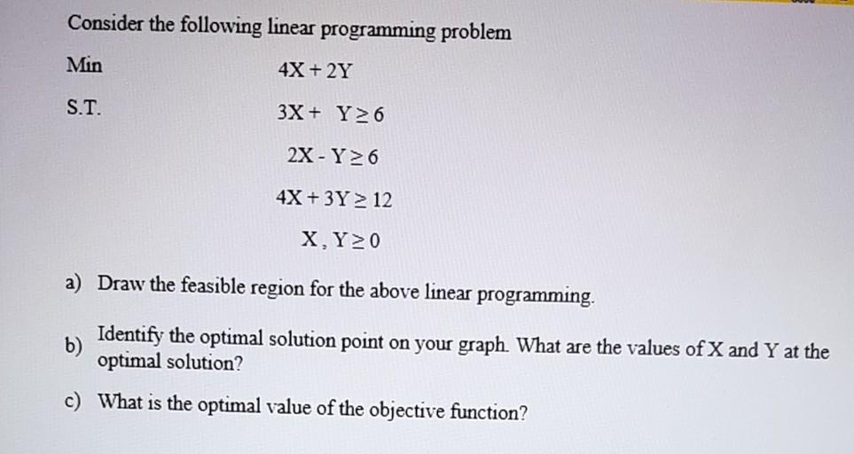 Consider the following linear programming problem