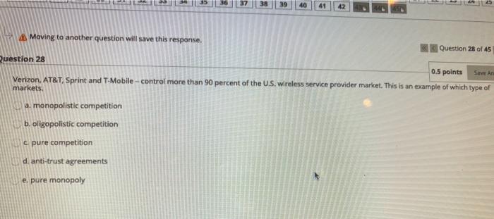 40 42 Moving to another question will save this