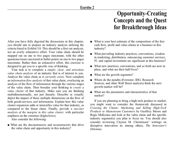 Exerdse 2 Opportunity-Creating Concepts and the