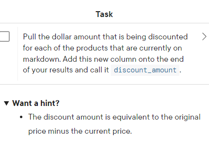 Task > Pull the dollar amount that is being