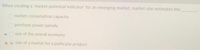 When creating a 'market potential indicator' for