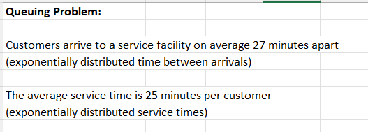 Suppose later in the day the customer arrival