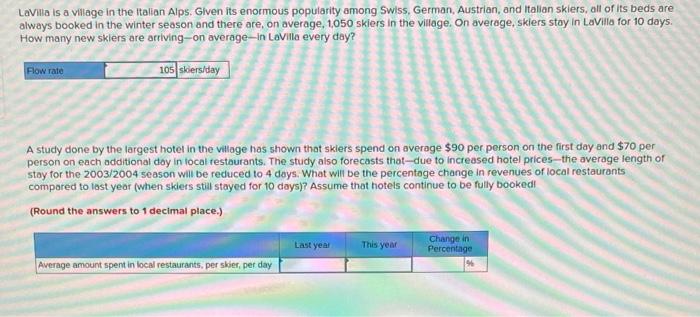 I need help with the second question Lavilla is a