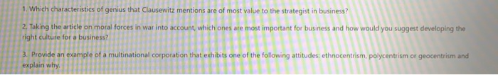 1. Which characteristics of genius that