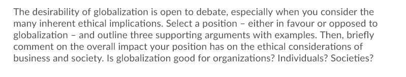 The subject is management (Ethical Respons of