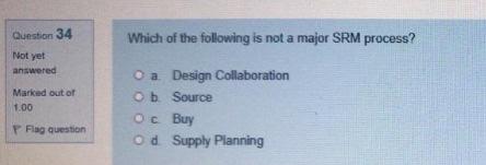 Question 34 Which of the following is not a major