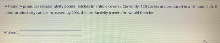 A foundry produces circular utility access