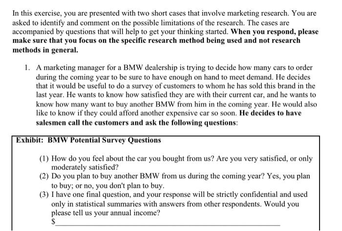 In this exercise, you are presented with two