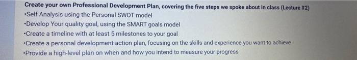 Create your own Professional Development Plan,