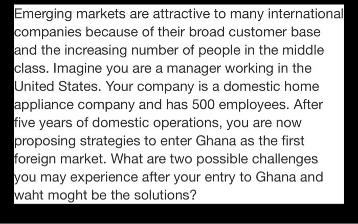 Emerging markets are attractive to many