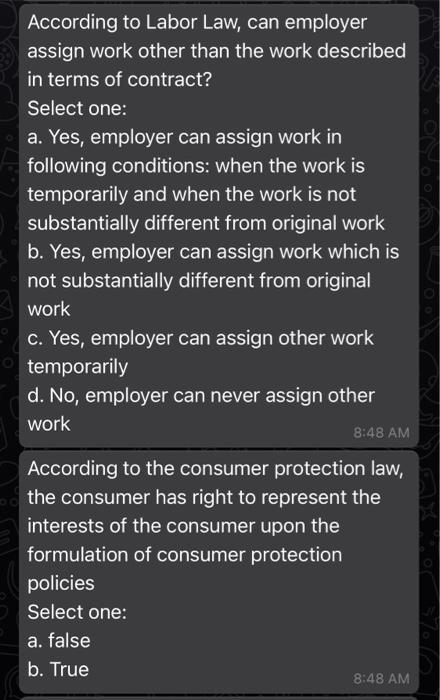 According to Labor Law, can employer assign work