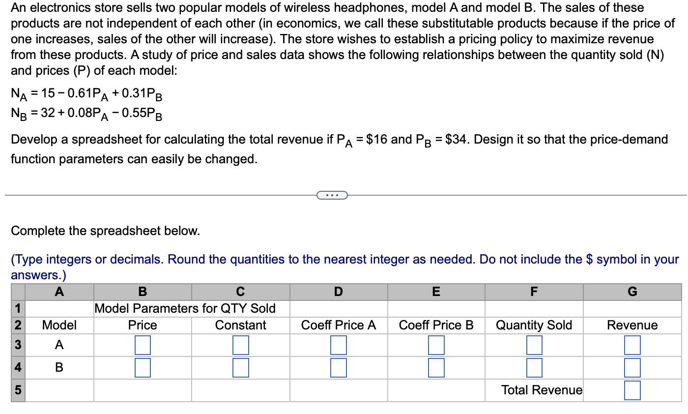 An electronics store sells two popular models of