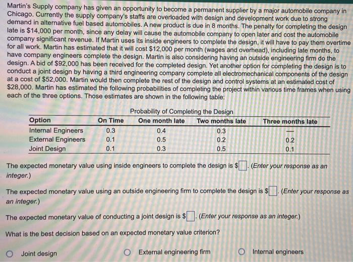 Martin's Supply company has given an opportunity