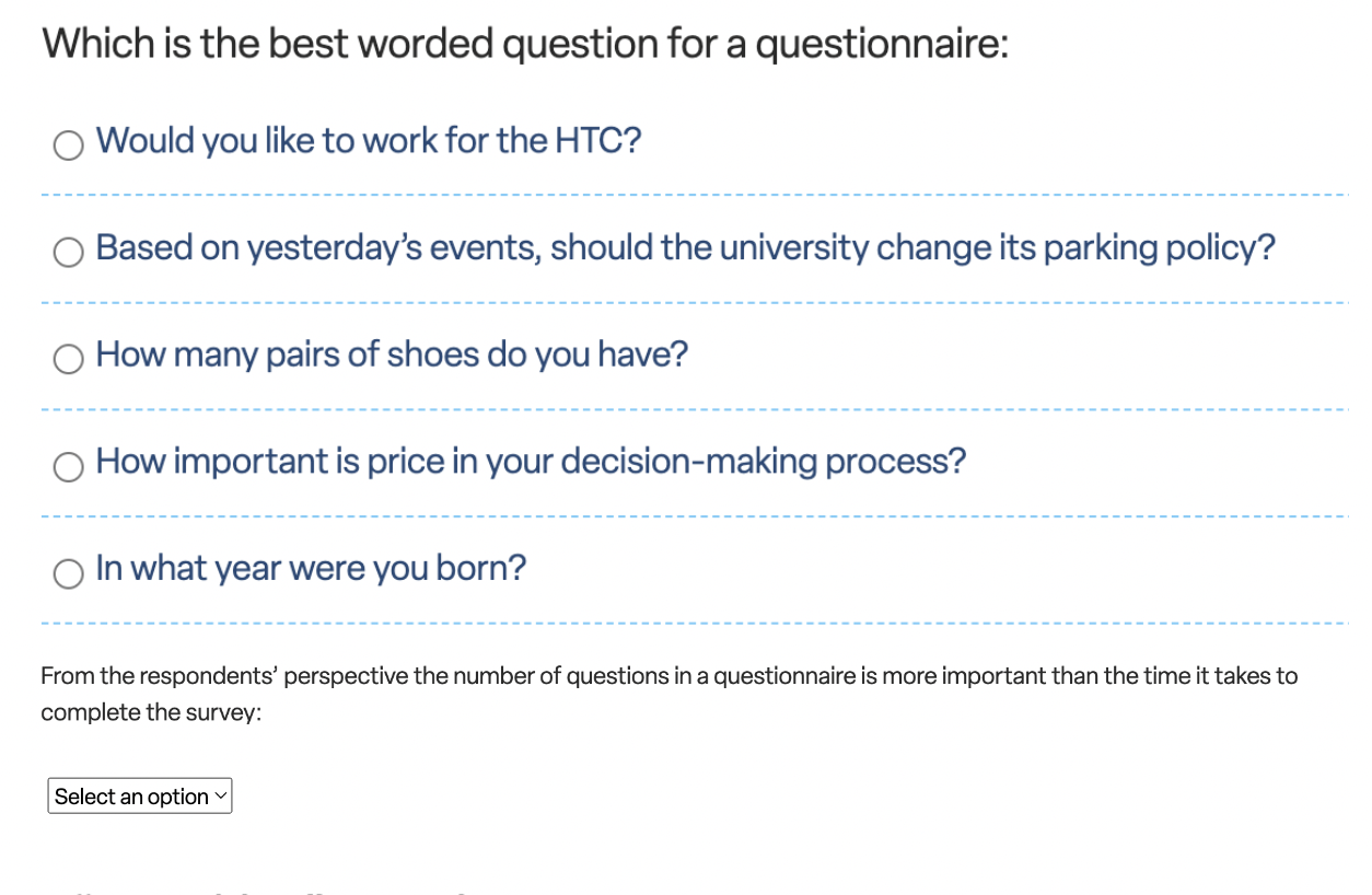 Which is the best worded question for a