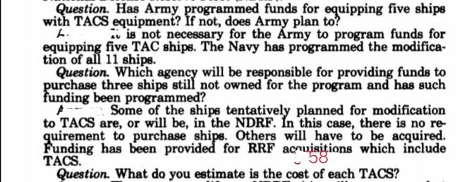 Question. Has Army, programmed funds for