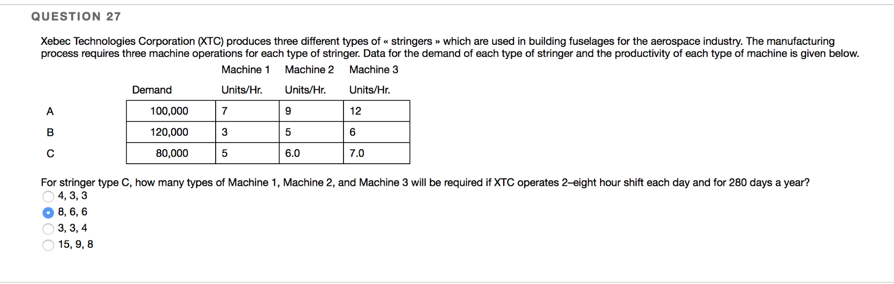 QUESTION 27 Xebec Technologies Corporation (XTC)