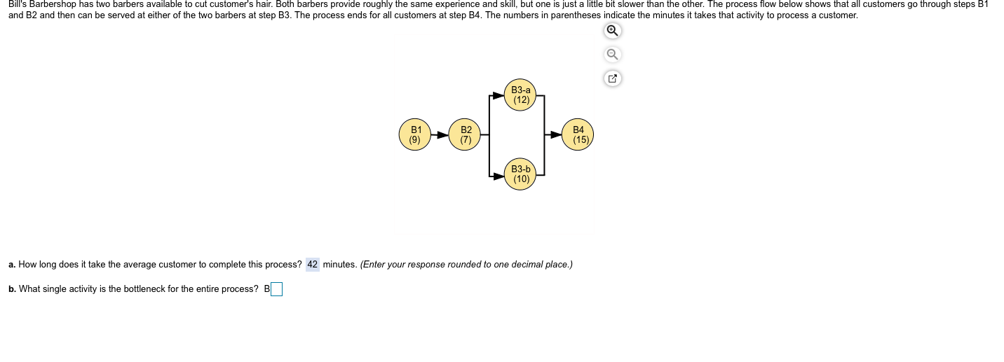 Bill's Barbershop has two barbers available to