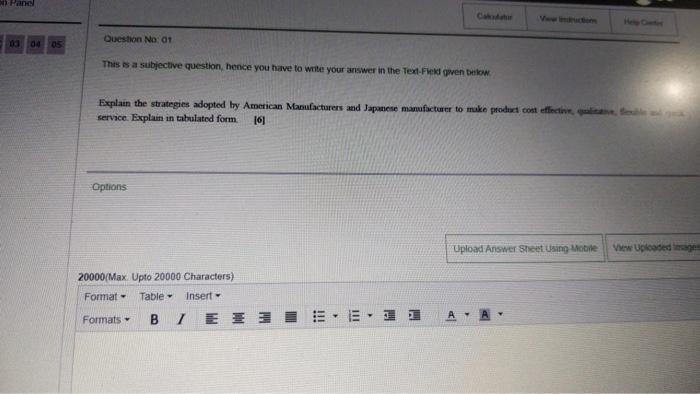 Fan Question No: 01 0 04 05 This is a subjective