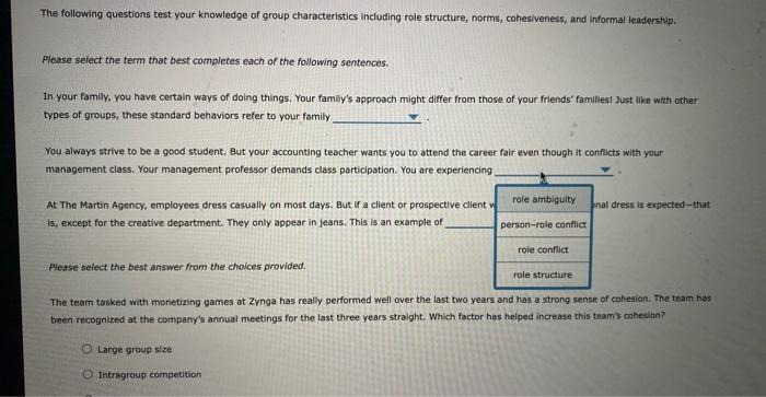 The following questions test your knowledge of