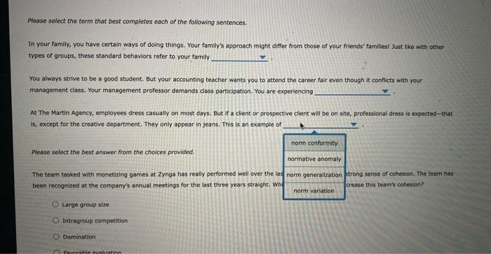 The following questions test your knowledge of