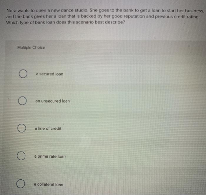 Nora wants to open a new dance studio. She goes