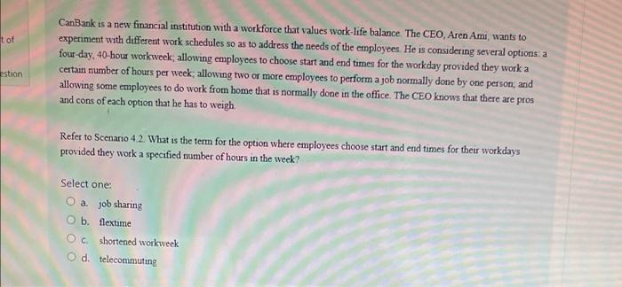 t of estion CanBank is a new financial