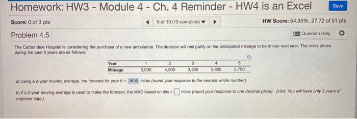 Save Homework: HW3 - Module 4 - Ch. 4 Reminder -