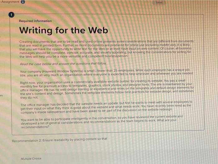 - Assignment 0 Sawd O Required information