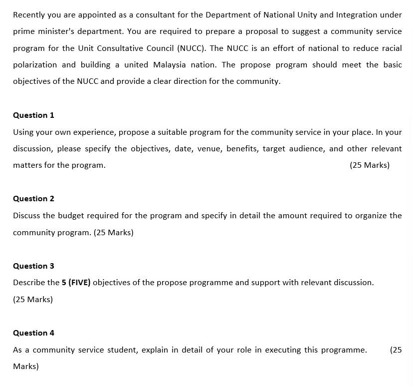 Recently you are appointed as a consultant for