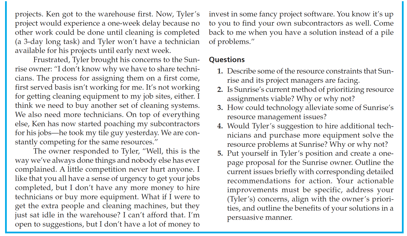 CASE STUDY 12.2 "First Come, First Served":