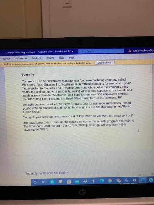 plz do it asap COMM 1106 writing practice 2 -