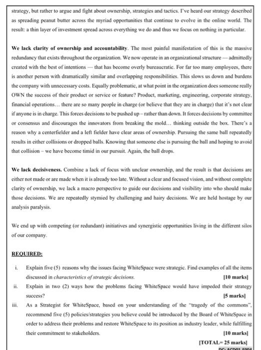 CASE STUDY: COMPULSORY QUESTION - [25 MARKS)